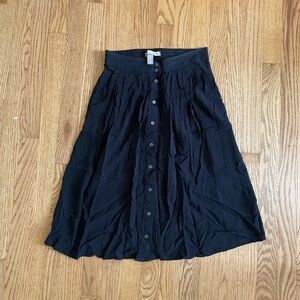 Forever 21 Black A-Line Button Skirt